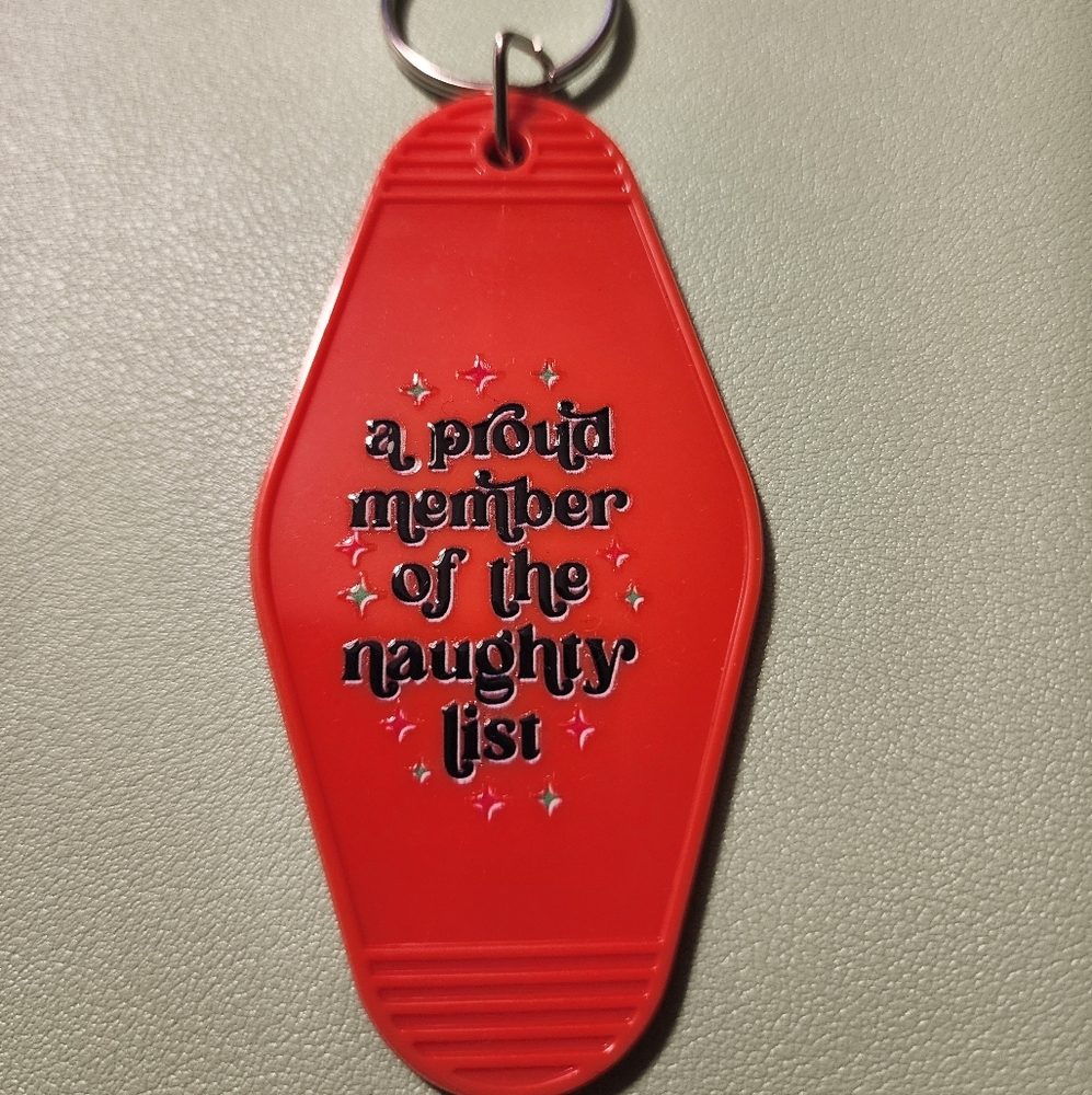 Red Naughty List Keychain